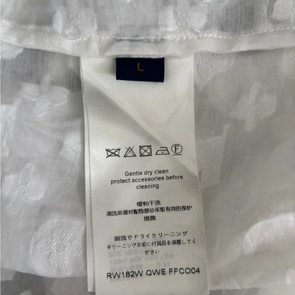 Louis Vuitton White Sheer Lace Button Down Shirt - Picture 4 of 4